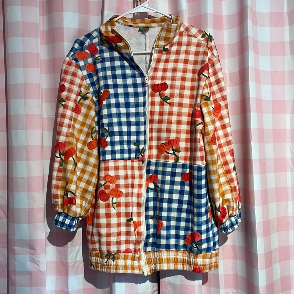 Farm Rio Pumpkin Gingham Jacket
